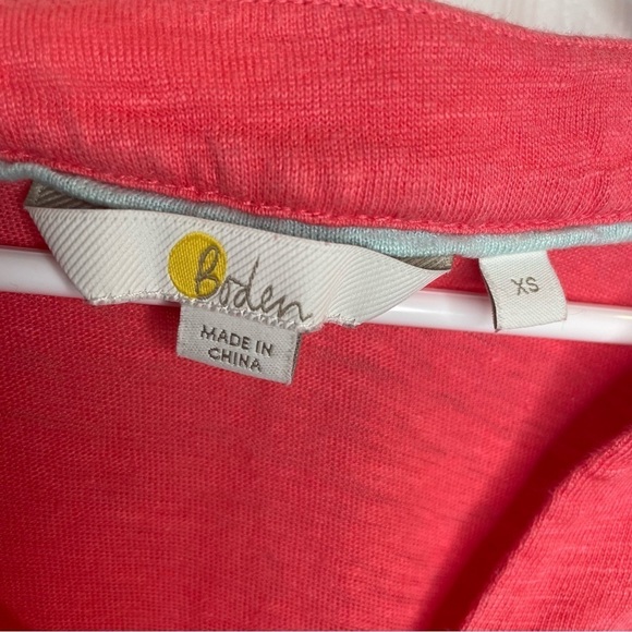 Boden Linen Notch Neck Jersey Top in Watermelon XS - Picture 11 of 13